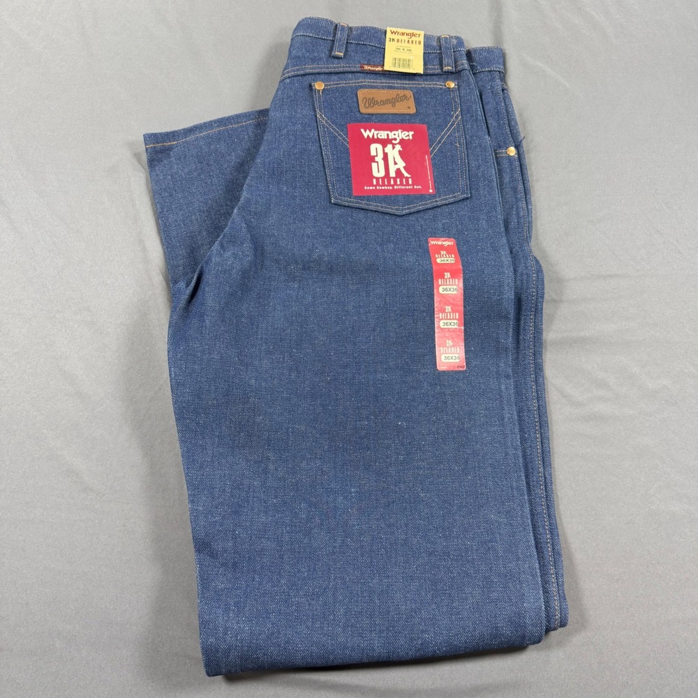 Wrangler 31MWZDN Relaxed Fit Jeans Vintage Deadstock Indigo Blue 36x36 Mens